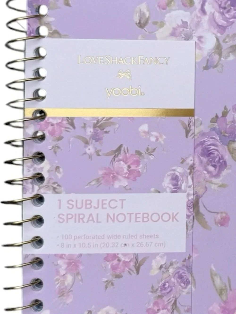 LoveShackFancy purple Floral Spiral Notebooks Set of 4 Happy Thoughts Hibiscus